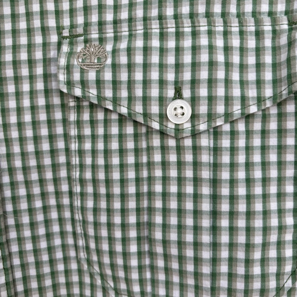 Timberland County Western Green Plaid Button Down Shirt Size M - Picture 7 of 10
